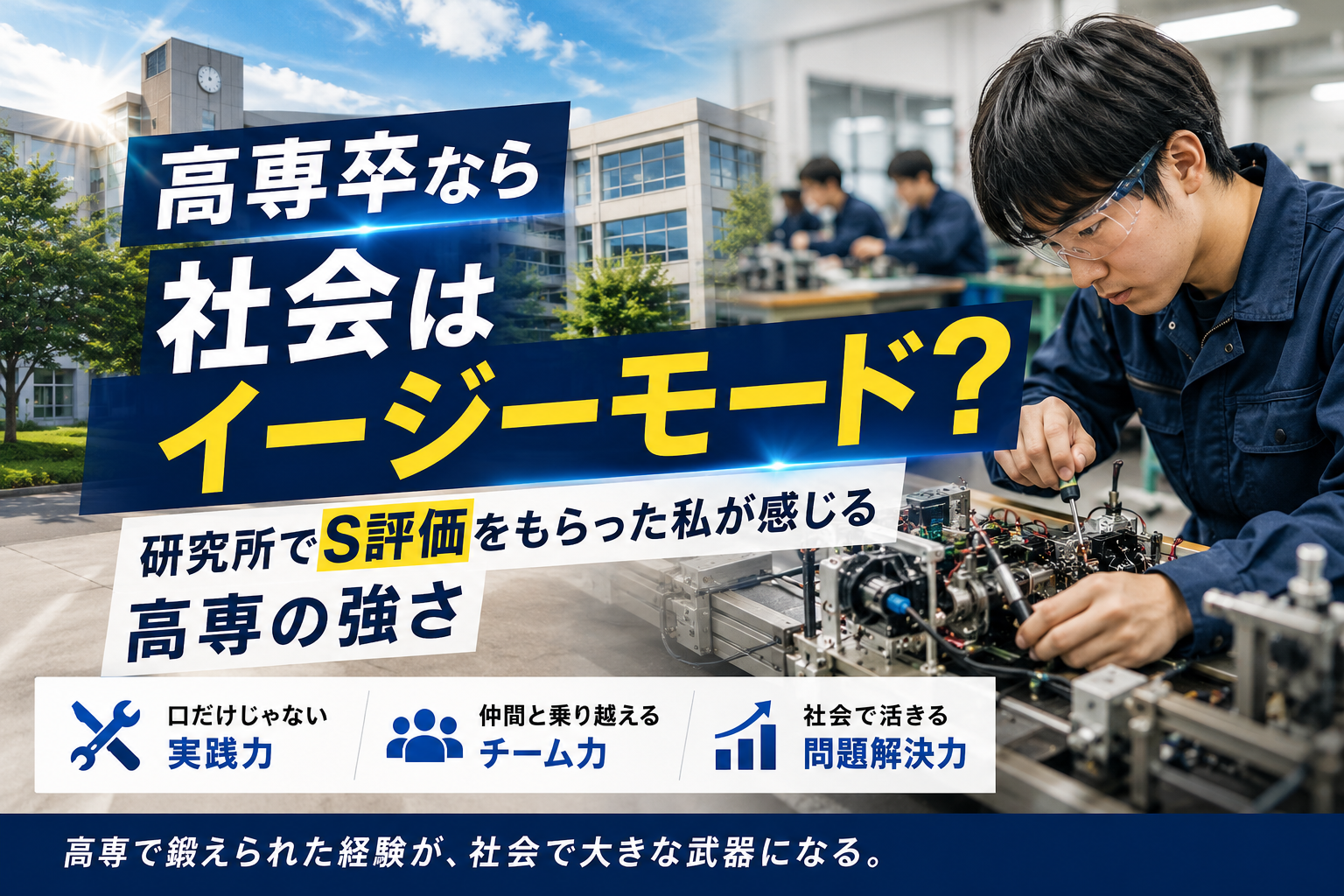 高専卒なら社会はイージーモード?研究所でS評価をもらった私が感じる高専の強さ