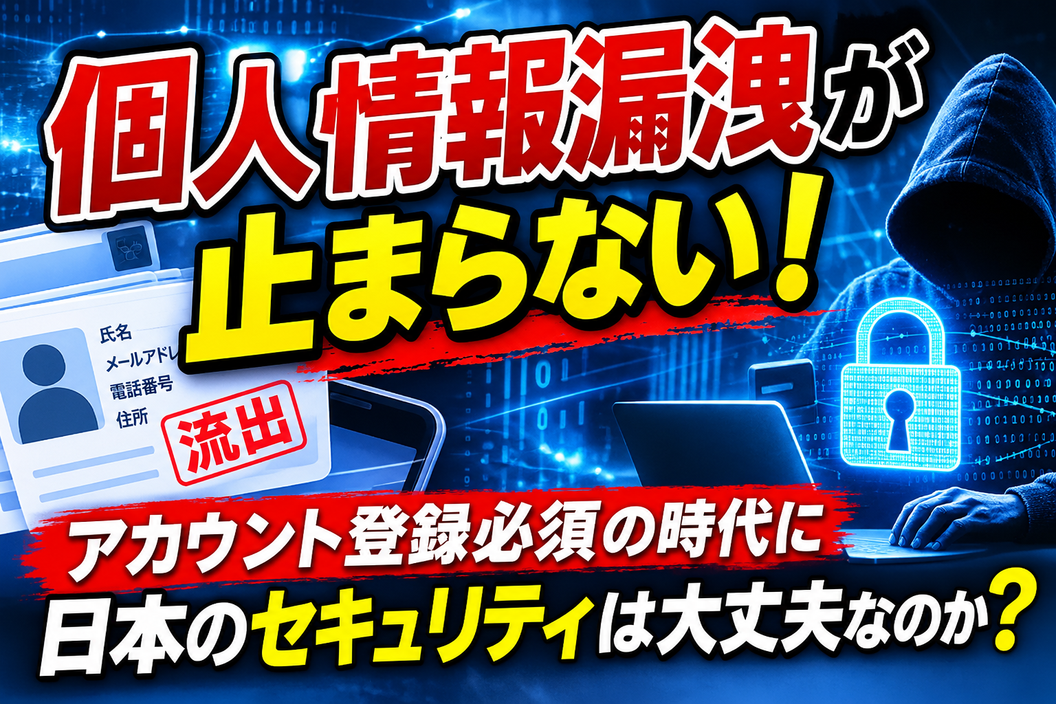 【個人情報漏洩が止まらない！】アカウント登録必須の時代に日本のセキュリティは大丈夫なのか？