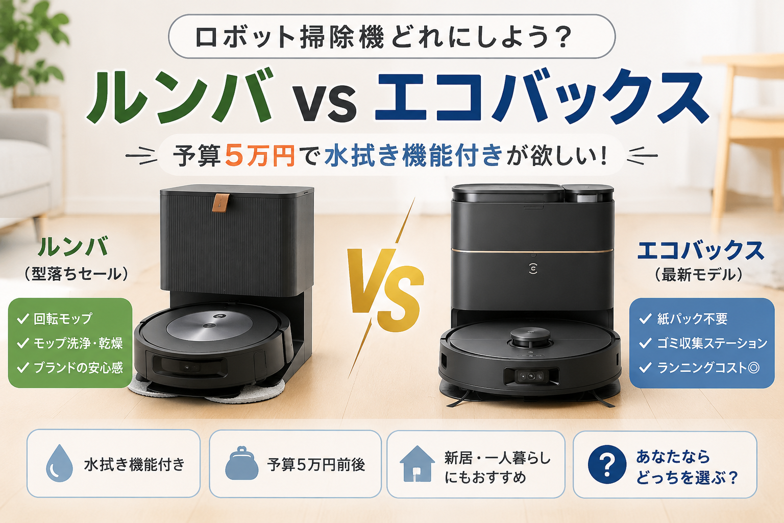 ロボット掃除機どれにしよう