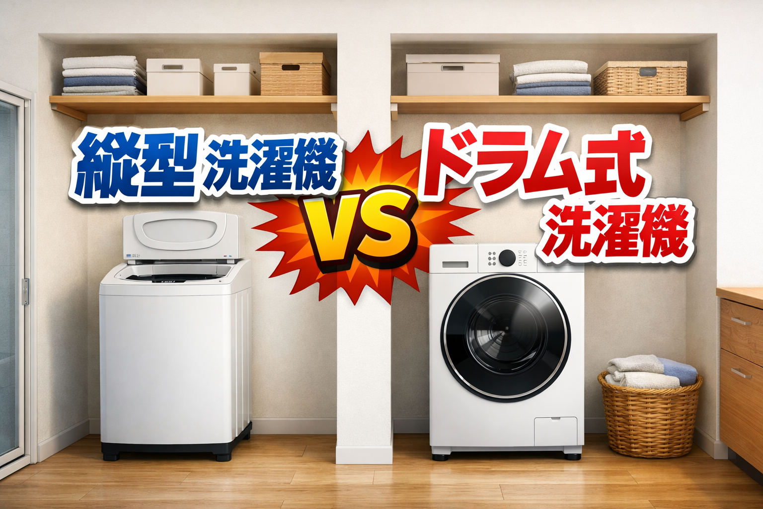 縦型洗濯機VSドラム式洗濯機｜新築計画でどちらが向いているか理論的に整理